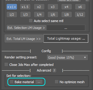 Bake material | Documentation