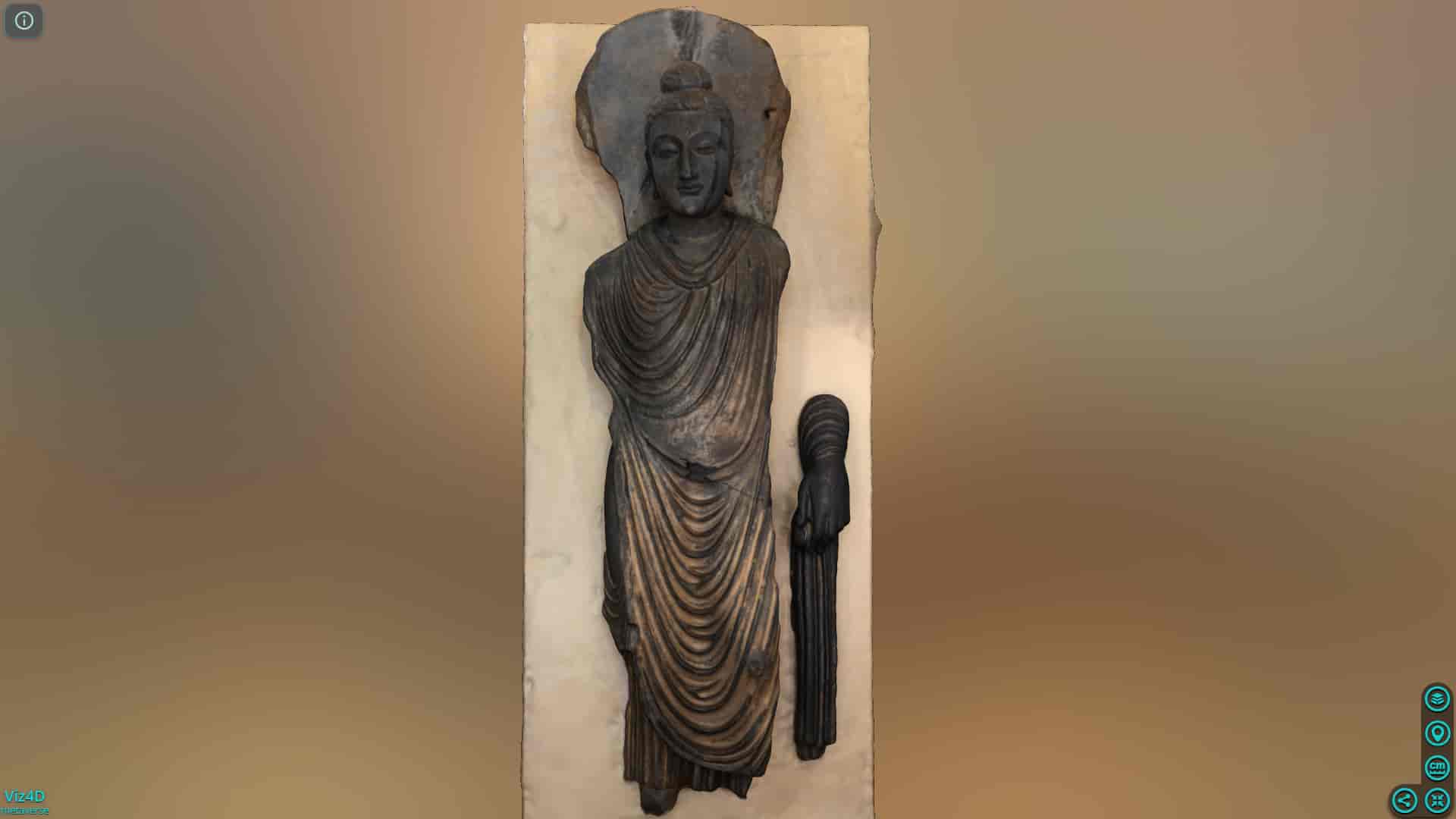Tượng Phật Gandhara đầu công nguyên - Musée d'Art et d'Histoire