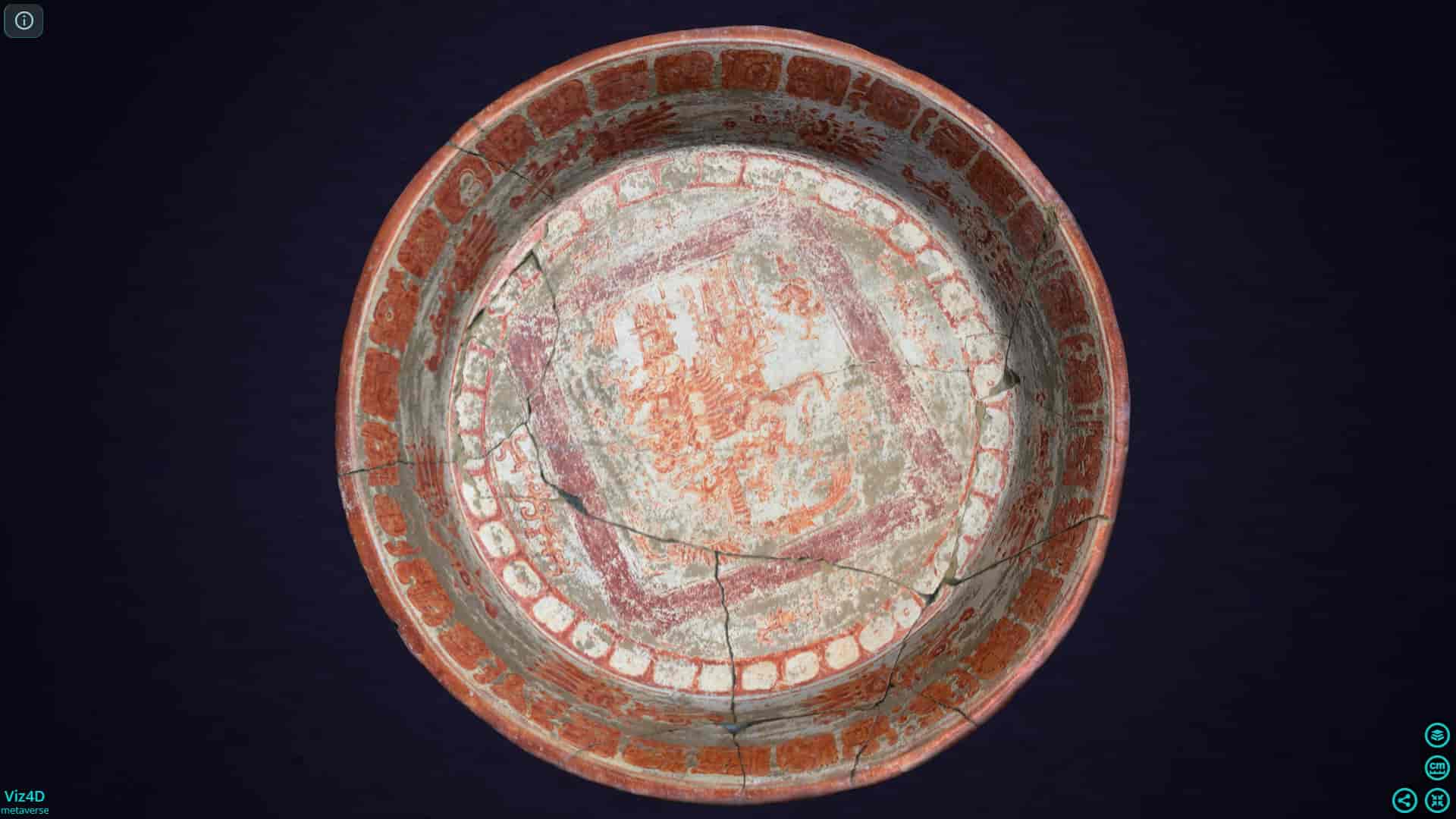 Đĩa gốm của nền văn minh Maya, thế kỷ thứ 8- Bảo tàng Peabody.