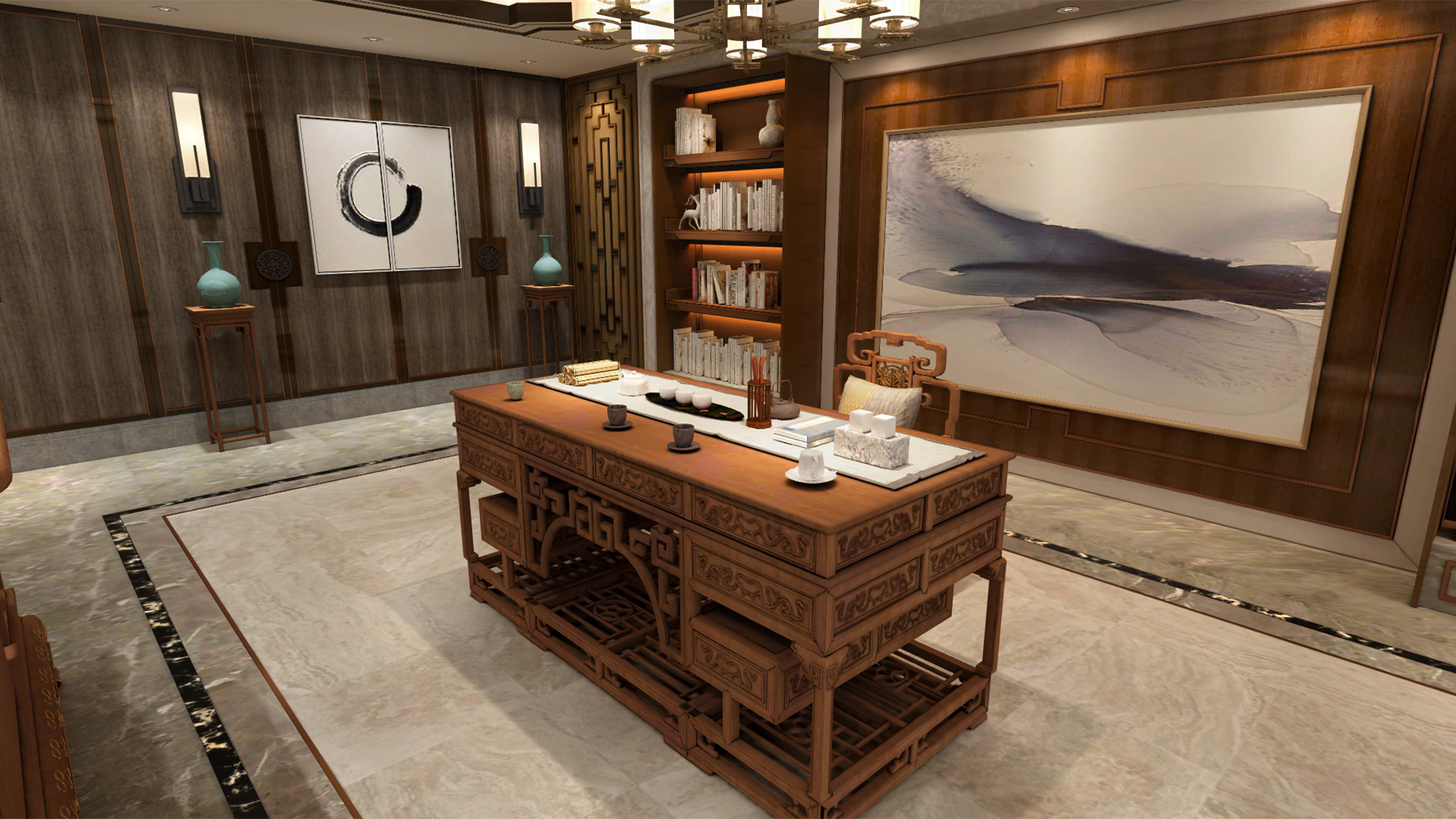 Director room asian style Interactive Archviz 3D